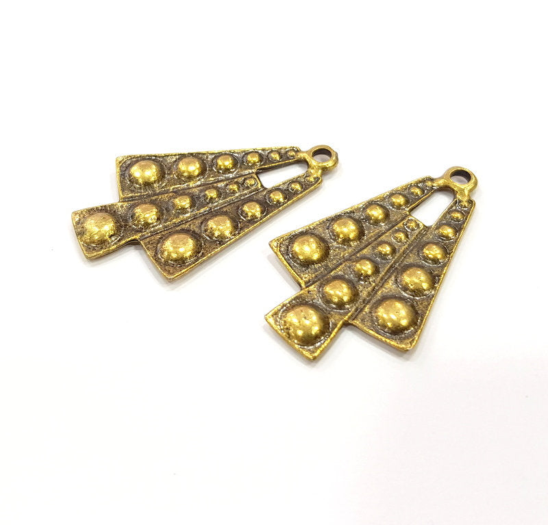 2 Antique Bronze Charm Antique Bronze Plated Charm (42x24mm) G16256