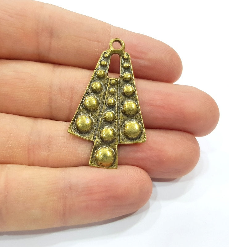 2 Antique Bronze Charm Antique Bronze Plated Charm (42x24mm) G16256