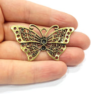 2 Butterfly Charm Antique Bronze Charm (57x32mm) G16257