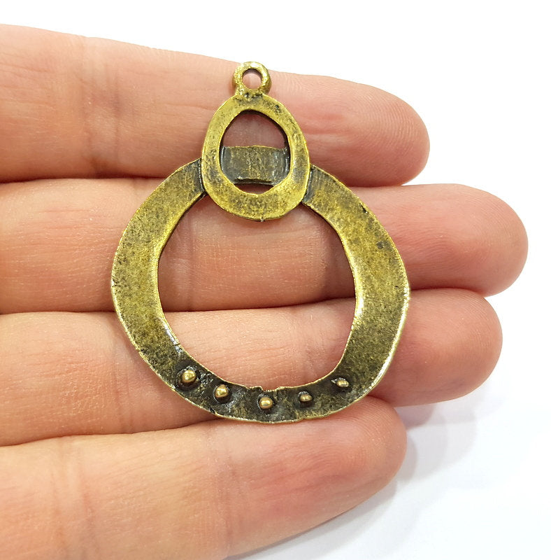 2 Antique Bronze Charm Antique Bronze Plated Charm (50x39mm) G16260