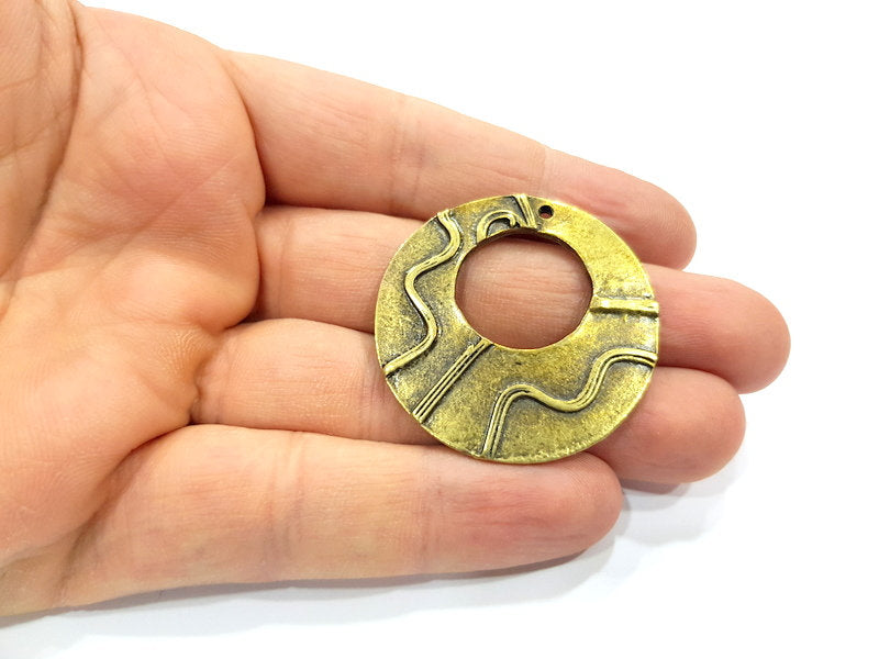 2 Antique Bronze Charm Antique Bronze Plated Charm (40mm) G16261