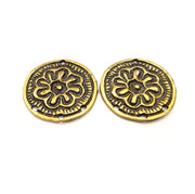 2 Antique Bronze Connector Charm Antique Bronze Plated Charm (30mm) G16264
