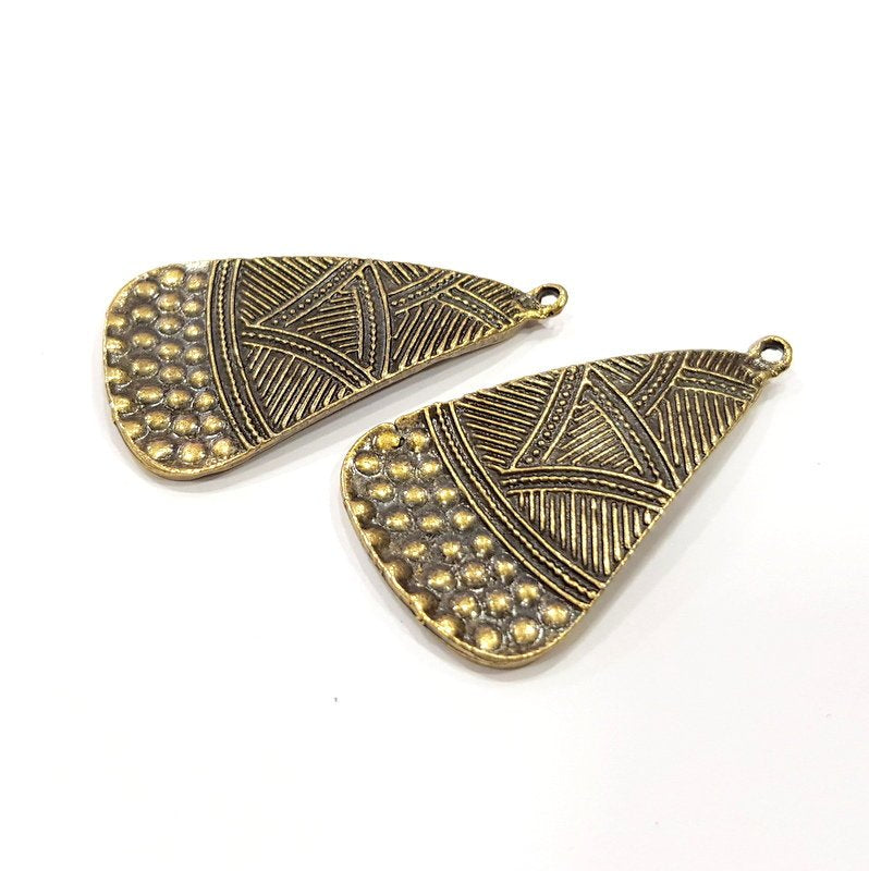 2 Antique Bronze Charm Antique Bronze Plated Charm (42x24mm) G16266