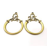 2 Antique Bronze Charm Antique Bronze Plated Charm (52x35mm) G16267
