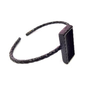 Black Bracelet Blank Cuff Bezel Resin Bangle inlay Blank Glass Cabochon Base Bezel Hammered Adjustable Black Bracelet (25x10mm ) G16273
