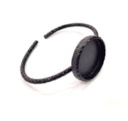 Black Bracelet Blank Cuff Bezel Resin Bangle inlay Blank Glass Cabochon Base Bezel Hammered Adjustable Black Bracelet (25mm ) G16274