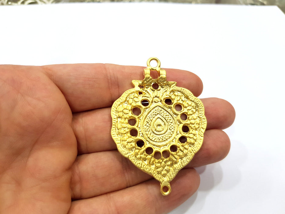 Gold Pendant Gold Plated Metal (64x46mm)  G16282