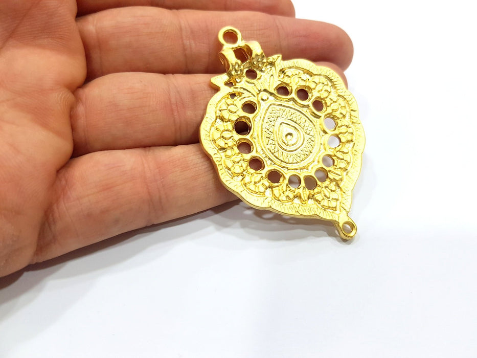 Gold Pendant Gold Plated Metal (64x46mm)  G16282