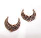 2 Crescent Charm Antique Copper Plated Metal (33x29mm) G12369