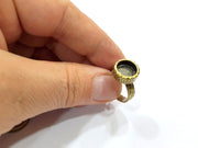 Antique Bronze Ring Blank Setting Cabochon Base inlay Ring Backs Mounting Adjustable Ring Bezel (10mm blank) Antique Bronze Plated G16314