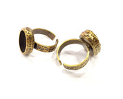 Antique Bronze Ring Blank Setting Cabochon Base inlay Ring Backs Mounting Adjustable Ring Bezel (14x10mm blank) Antique Bronze Plated G16318