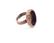 Copper Ring Blank Setting Cabochon Base inlay Ring Backs Mounting Adjustable Ring Base Bezel (18x13mm blank) Antique Copper Plated G16319