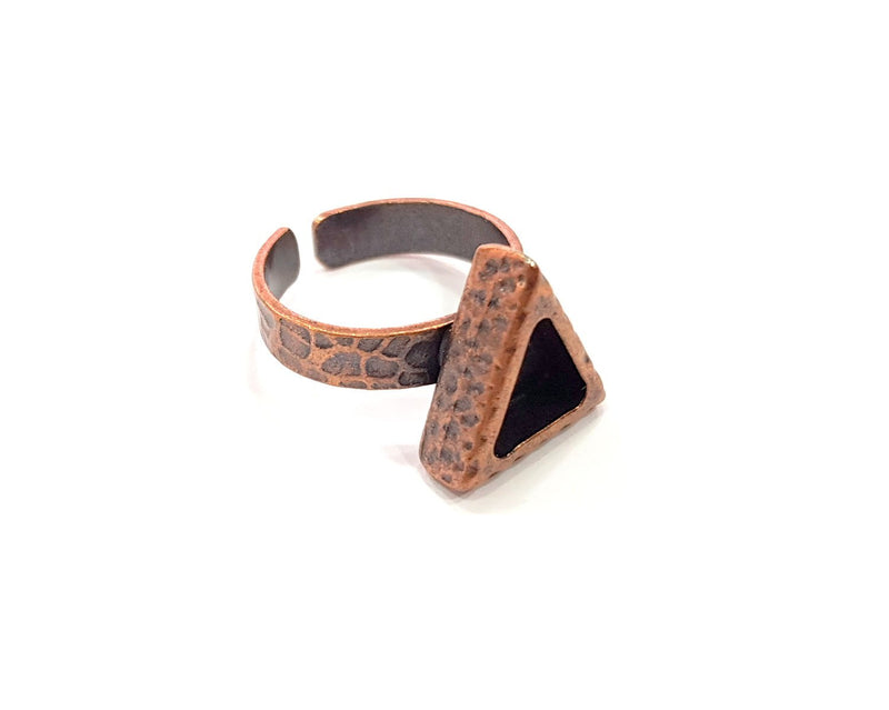 Copper Ring Blank Setting Cabochon Base inlay Ring Backs Mounting Adjustable Ring Base Bezel (9x8mm blank) Antique Copper Plated G16324