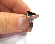 Copper Ring Blank Setting Cabochon Base inlay Ring Backs Mounting Adjustable Ring Base Bezel (9x8mm blank) Antique Copper Plated G16324