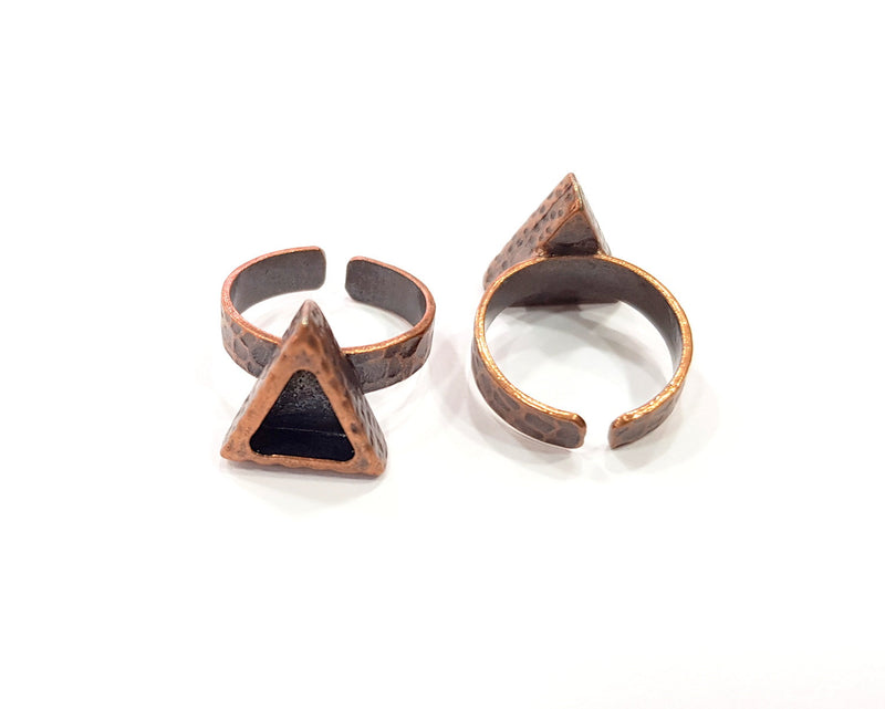 Copper Ring Blank Setting Cabochon Base inlay Ring Backs Mounting Adjustable Ring Base Bezel (7x6mm blank) Antique Copper Plated G16331