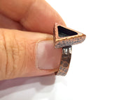 Copper Ring Blank Setting Cabochon Base inlay Ring Backs Mounting Adjustable Ring Base Bezel (7x6mm blank) Antique Copper Plated G16331