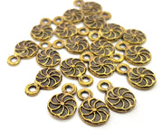 20 Spiral Charm Antique Bronze Plated Charm (13x8mm) G16333