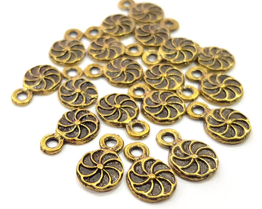 20 Spiral Charm Antique Bronze Plated Charm (13x8mm) G16333