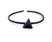 Black Bracelet Blank Cuff Bezel Resin Bangle inlay Blank Glass Cabochon Base Bezel Hammered Adjustable Black Bracelet (9x8mm ) G16341