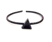 Black Bracelet Blank Cuff Bezel Resin Bangle inlay Blank Glass Cabochon Base Bezel Hammered Adjustable Black Bracelet (9x8mm ) G16341