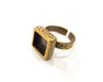 Antique Bronze Ring Blank Setting Cabochon Base inlay Ring Backs Mounting Adjustable Ring Bezel (10x10mm blank) Antique Bronze Plated G16344
