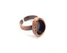 Hammered Ring Blank Setting Cabochon Base inlay Ring Backs Mounting Adjustable Ring Base Bezel (14x10mm blank) Antique Copper Plated G16355