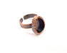 Hammered Ring Blank Setting Cabochon Base inlay Ring Backs Mounting Adjustable Ring Base Bezel (14x10mm blank) Antique Copper Plated G16355