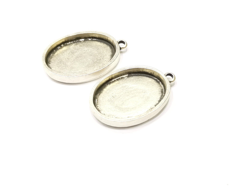 2 Silver Hammered Base Blank inlay Blank Pendant Base Resin Blank Mosaic Mountings Antique Silver Plated Metal (30x22mm blank )  G17131