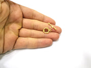 2 Gold Toggle Clasp Findings ,  Gold Plated Brass G17148