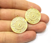 2 Gold Charms Gold Plated Charms  (24mm)  G17151