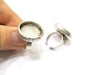 Ring Blank Setting Hammered Ring Base Bezel inlay Ring Backs Glass Cabochon Mounting Adjustable Antique Silver Plated Ring (20mm ) G17155
