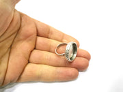 Ring Blank Setting Hammered Ring Base Bezel inlay Ring Backs Glass Cabochon Mounting Adjustable Antique Silver Plated Ring (20mm ) G17155