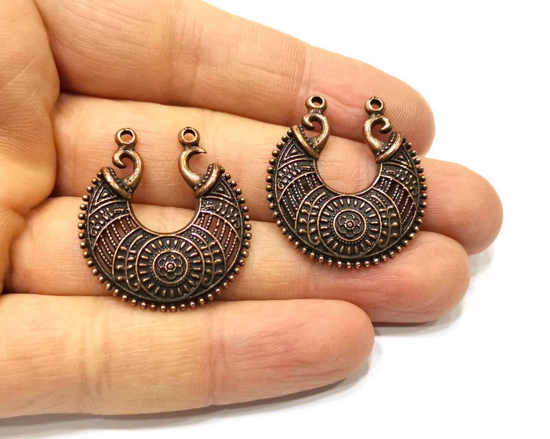 2 Copper Charm Antique Copper Charm (30x28mm) G17167