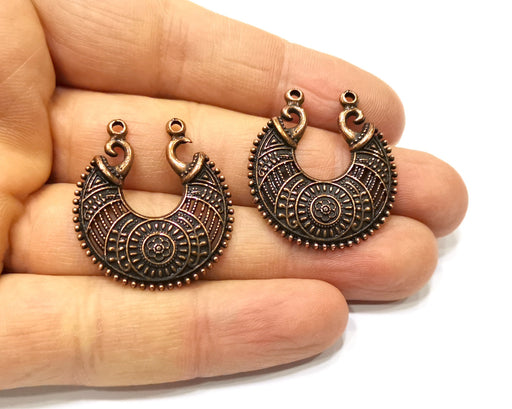 2 Copper Charm Antique Copper Charm (30x28mm) G17167