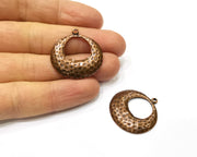 2 Hammered Copper Charm Antique Copper Charm (29mm) G17168
