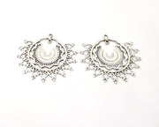 2 Silver Charms Antique Silver Plated Charms (43x40mm)  G17176