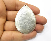 Teardrop Pendant Antique Silver Plated Pendant (53x39mm)  G17182