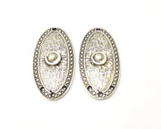 2 Silver Charms Antique Silver Plated Charms (45x28mm)  G17183