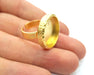 Gold Ring Blank Setting Cabochon Base inlay Ring Hammered Mounting Adjustable Ring Bezel (20mm blank ) Gold Plated Metal G16362