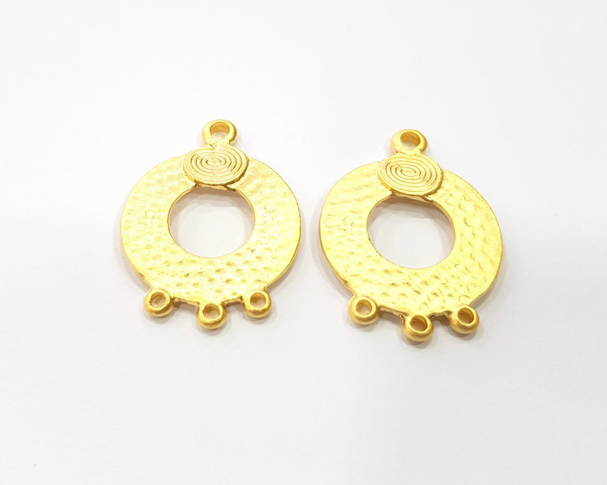 2 Gold Connector Charms Gold Plated Charms  (33x24mm)  G16373