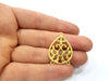 4 Teardrop Connector Charms Gold Plated Charms  (33x23mm)  G16374