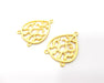 4 Teardrop Connector Charms Gold Plated Charms  (33x23mm)  G16374