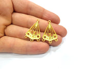 4 Gold Connector Charms Gold Plated Charms  (30x19mm)  G16377