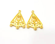 4 Gold Connector Charms Gold Plated Charms  (30x19mm)  G16377