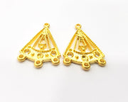 4 Gold Connector Charms Gold Plated Charms  (30x19mm)  G16377
