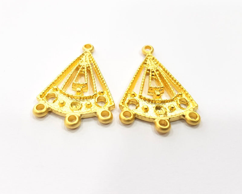 4 Gold Connector Charms Gold Plated Charms  (30x19mm)  G16377