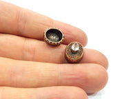 Earring Blank Backs Base Settings Copper Resin Blank Cabochon Base inlay Mountings Antique Copper Plated (10x8mm blank) 1 Pair G16384