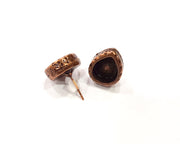 Teardrop Earring Blank Backs Base Copper Resin Blank Cabochon Base inlay Mountings Antique Copper Plated (10x8mm) 1 Pair G16391