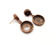 Earring Blank Backs Base Copper Resin Blank Cabochon Base inlay Mountings Antique Copper Plated (16mm + 8mm ) 1 Pair G16392