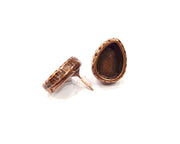 Teardrop Earring Blank Backs Base Copper Resin Blank Cabochon Base inlay Mountings Antique Copper Plated (14x10mm) 1 Pair G16393